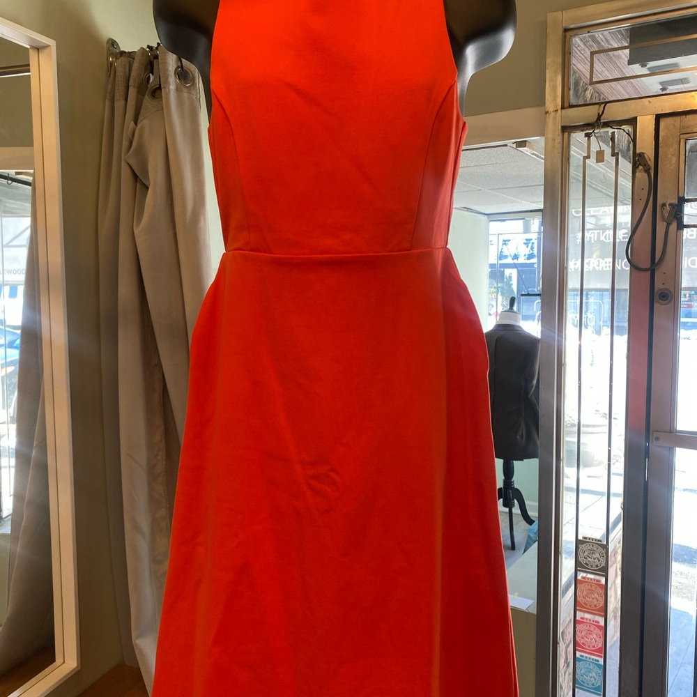 Chic Orange Halter Dress
